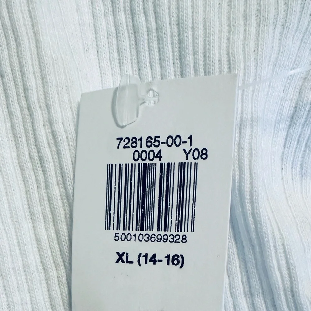 NWT Old Navy White Ribbed Flower Crop Cami Tank / XL (14-16) - Picture 6 of 8